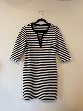 J. McLaughlin Striped Black & White Tunic Dress